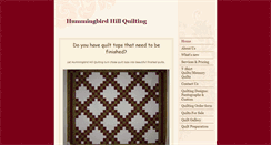 Desktop Screenshot of hummingbirdhillquilting.com