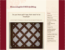 Tablet Screenshot of hummingbirdhillquilting.com